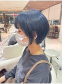 ★岡田有加★20代30代/ネイビーカラー×まるみショート