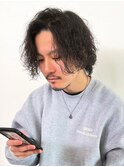 メンズマッシュ無造作ツイストスパイラルパーマツーブロック