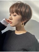 ワンカールパーマショート／ブラウン／表参道／30代40代50代