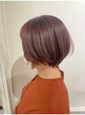 ショートボブカシスカラー