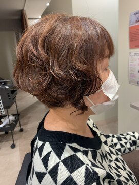 エスケートラスト(SK trust) ツーセクションボブ[カーキベージュ/グレーベージュ]