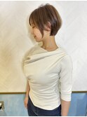 ショート×ハイライト白髪ぼかし×シルキーベージュ[心斎橋]