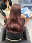 レイヤーロング20代30代ニュアンスカラーカシスピンク