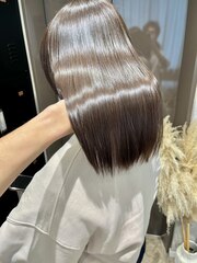 オリーブグレージュ/く艶髪/髪質改善カラー/横浜