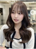 韓国ヘア こなれミディ 透明感ショコラブラウン  くすみベージュ