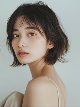 フレイムス 高崎(Frames) 20代30代40代★大人可愛いシースルーウェーブヘアボブ