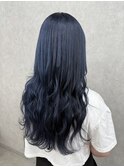 ブリーチ1回ネイビーブルーカラー♪♪
