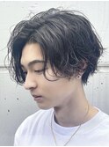 原宿センターパートカット緩めツイストスパイラルパーマ刈り上げ