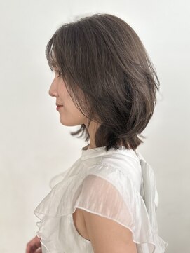 20代30代40代50代大人可愛いひし形ふんわりレイヤーボブ