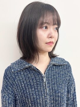 モリオフロムロンドン 松戸店(Morio from London) 【morio松戸 石山】外ハネミディアムレイヤー透明感カラー前髪有