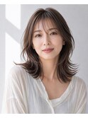 ミディアムレイヤー 白髪ぼかし ハイライト 40代50代60代
