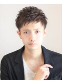 ワイルドアップバングサイドパートショートソフトツーブロック