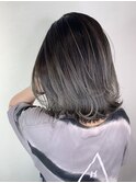 バレイヤージュ × グレージュ