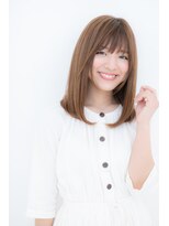 カバーヘア ブリス 戸田公園西口店(COVER HAIR bliss)&nbsp;ベージュカラーのストレートセミディZ戸田公園20代30代40代