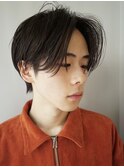 センターパートニュアンスパーマ刈り上げ無造作メンズマッシュ