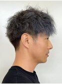 ツイストスパイラル&ブリーチ・アッシュ【ツーブロ】
