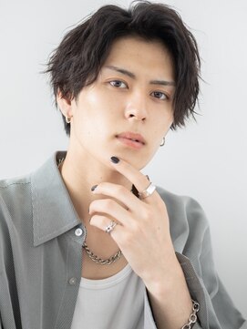 モッズヘアメン 札幌月寒店(mod's hair men) グレージュカラーかきあげショートマッシュパーマb札幌月寒