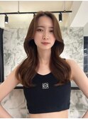 センターパート韓国くびれヘアナチュラルカラートリートメント