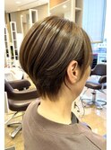 白髪ぼかし 脱白髪染め ベリーショート 髪質改善