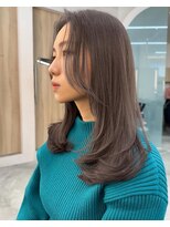 ウェイズトウキョウ 新宿店(Ways TOKYO)&nbsp;レイヤーカット　ロングヘア　グレージュ　韓国ヘア