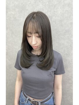 サロウィン 水戸(SALOWIN) 【EMA】ざくざくレイヤー×オリーブグレージュ【カナイ】