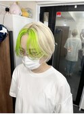 ホワイトベージュ×ライムグリーン