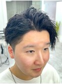 縦落ちツイストスパイラル/波巻きパーマ/かきあげマッシュ