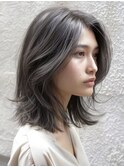 ★暗めカラーグランマッシュフェイスフレーミングデザインカラー