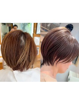 【ボリュームアップエクステ】1本の地毛に対して4本前後の人工毛を結びつけていく最新エクステ。前髪にも◎