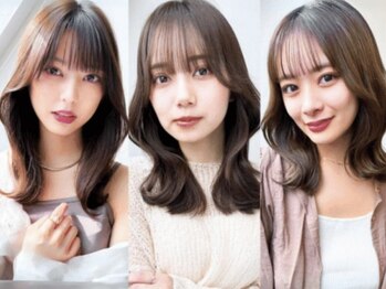 アンジュール 鹿児島中央店(UNJOUR.)の写真/【レイヤーカット】骨格や髪質に合わせたおくれ毛・顔周りの似合わせカットで結んでも可愛い＊小顔見せも◎