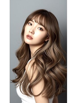 TMJ 熊本/韓国ロングヘア×コテ巻きパーマ×透明感カラー