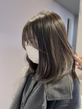 アイノアテネット(AInoa TENET) ミディアムレイヤー/くすみグレージュ/髪質改善カラー