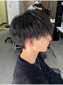 爽やか無造作ビジネスツーブロックツイストスパイラルパーマ