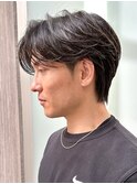 コンパクト毛流れセンターパート