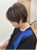 くびれショートボブ40代50代グレイカラー白髪染め白髪ぼかし