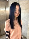 艶髪ネイビーブラック/ストレート/レイヤーカット