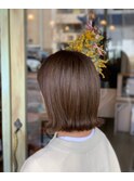 《オシャレママボブ×透明感イルミナカラー》