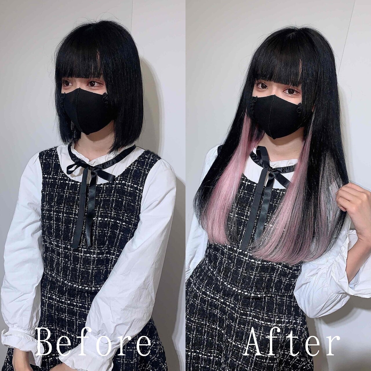 シルバー×ブラック#シールエクステ#ホワイトアッシュ#渋谷：L086769482