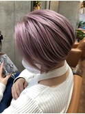 ショートボブ×ミルクティーピンク【rili横浜】