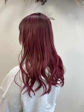 シルエット 美容室 ブリーチカラー　ピンク　八戸20代30代40代