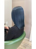 ナチュラルブルーブラック艶感ストレート美肌透明感ブルーカラー