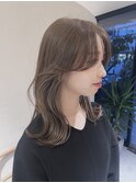 くびレイヤー カーテンバング デザインカラー 外ハネボブ【Riku
