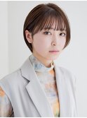 丸みショート/シースルーバング/小顔ショート/安岡敦人