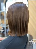 切りっぱなしボブスタイル