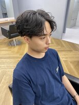 アレス バイ シカ 神戸三宮元町店(ALLES by Cica)&nbsp;スーツ短髪ツーブロック束感黒髪シークレットパーマ流行