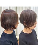 ショートボブ髪型30代40代50代前髪あり前髪なし面長丸顔【倉田】
