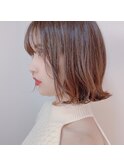 マロンベージュ/切りっぱなしボブ