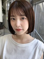 メゾンアクア 表参道(Maison ACQUA)&nbsp;＋切りっぱなしボブルフ/黒髪ネビージュ/小顔ワンレン/縮毛矯正