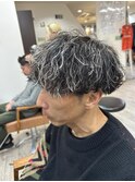 波打ちパーマ×ホワイトメッシュ