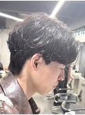 サーフカールセンターパートウルフカット波巻きスパイラルパーマ